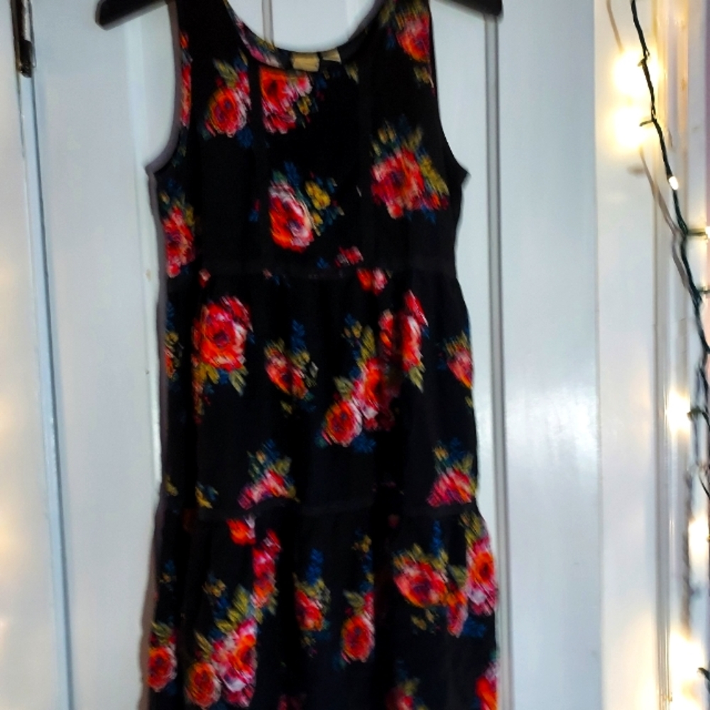 Cute black floral mini dress